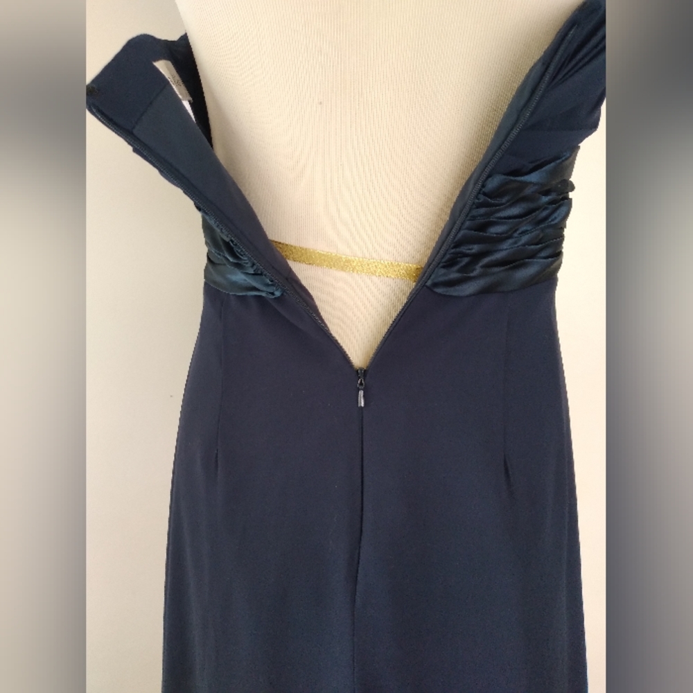 Bill levkoff one shoulder maxi chiffon dress size 4 - Picture 7 of 13
